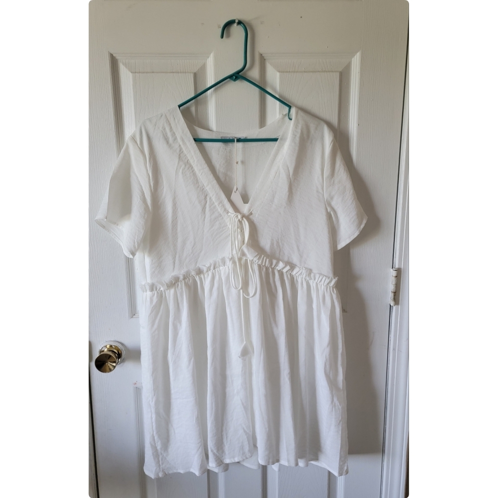 Elegant White Baby Doll Dress